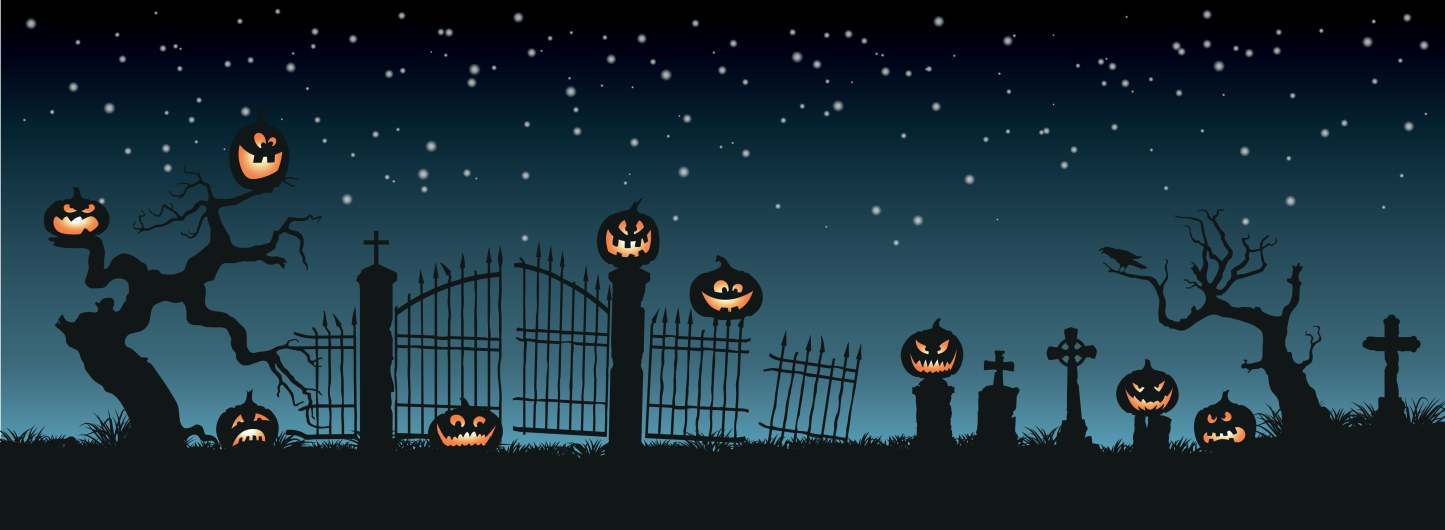 Holiday Halloween night sky background Door