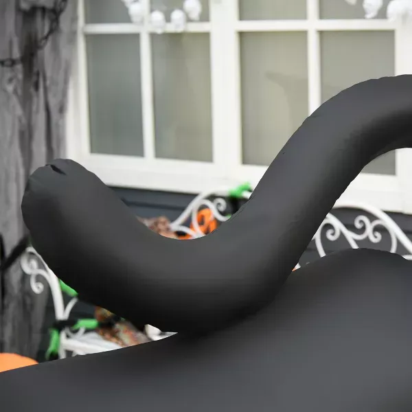 HOMCOM 4ft Inflatable Halloween Pouncing Black Cat, Inflatable Outdoor LED Yard Display for Holiday Home