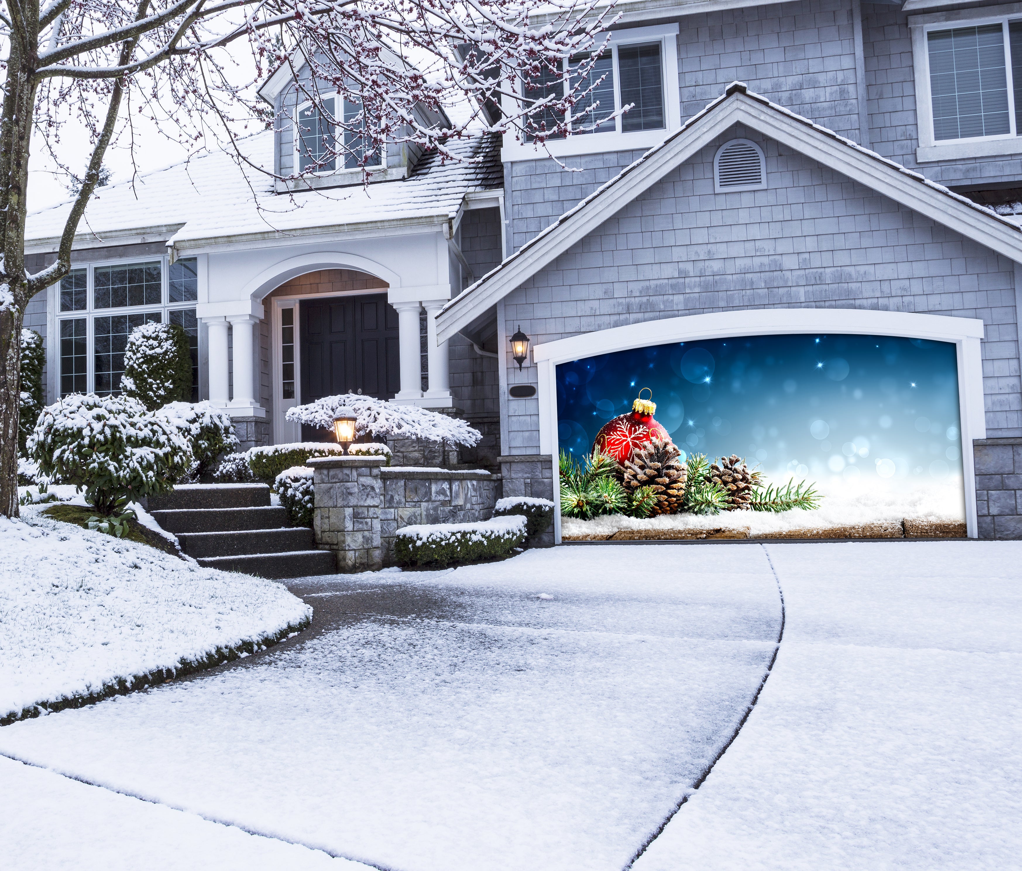 Christmas - Banner Of Red Ornament, Door