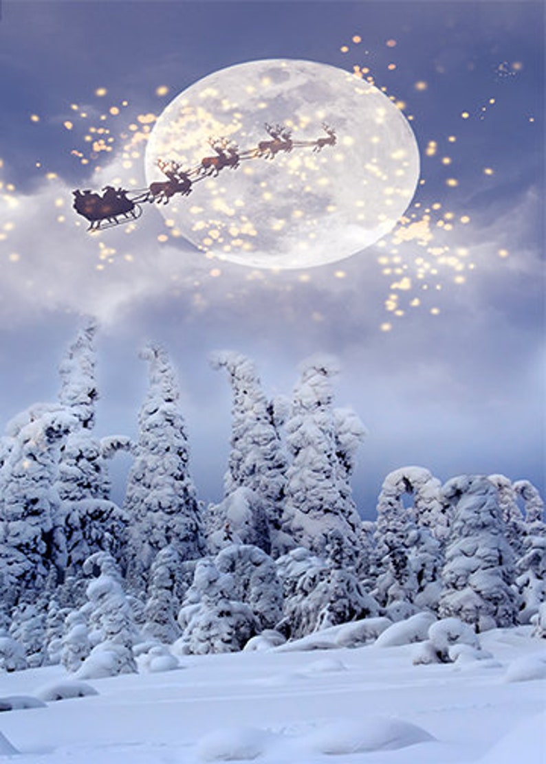 Sleigh Ride Door Cover - Christmas Door Covers - Outdoor Christmas Decorations - Front Door Decor - Holiday Door Covers