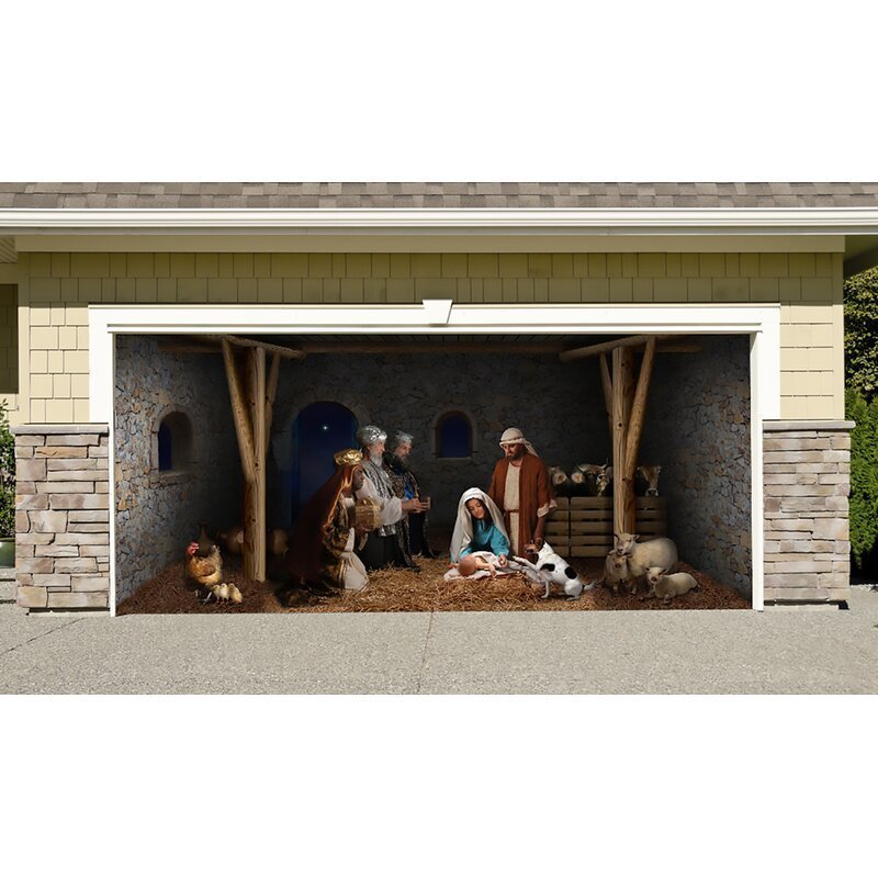 Nativity Scene Christmas Holiday Home Garage Decor Banner Billboard Door Mural