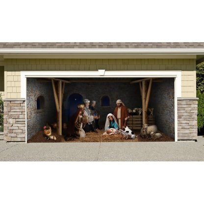 Nativity Scene Christmas Holiday Home Garage Decor Banner Billboard Door Mural