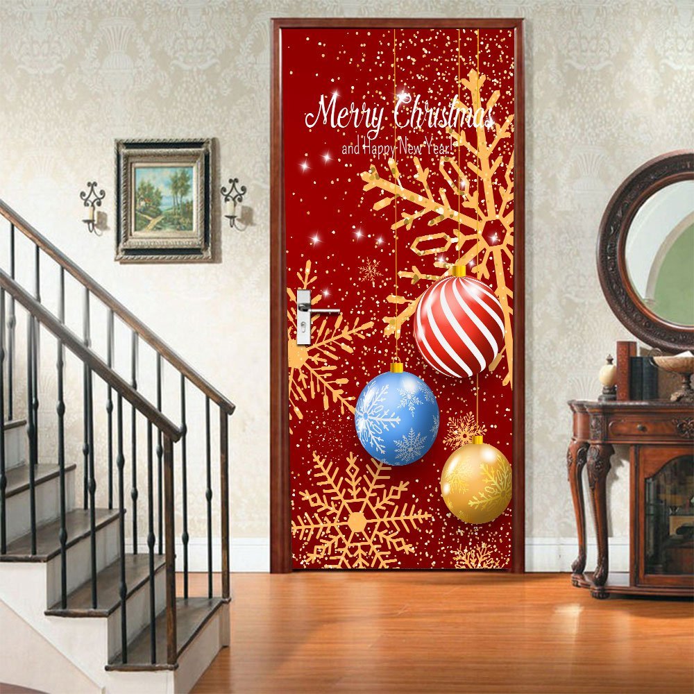 Balloon snowflake ornament door mural