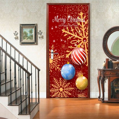 Balloon snowflake ornament door mural