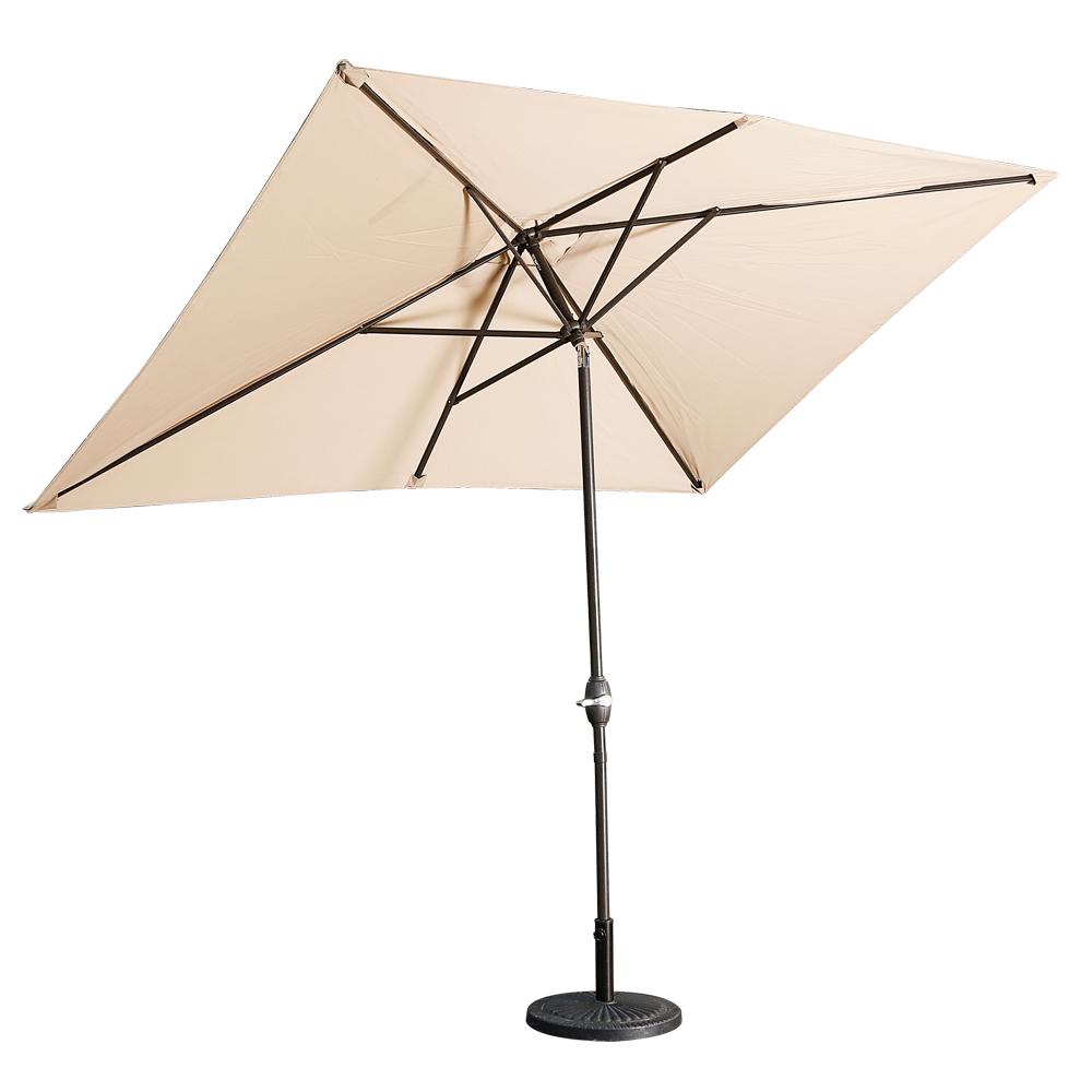 10Ft Aluminum Rectangular Market Patio Umbrella with Crank and Tilt (without Base)