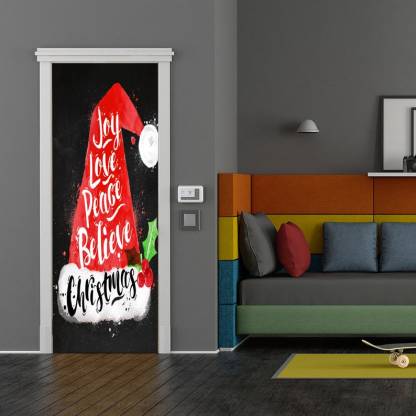 Joy, Love, Peace, Believe Door Cover - Christmas Door Covers - Outdoor Christmas Decorations - Front Door Decor - Holiday Door Covers