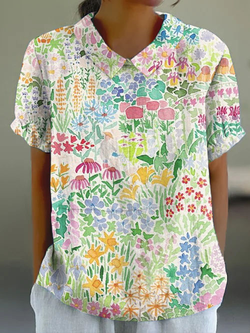 Women's Spring and Summer Retro Floral Tops