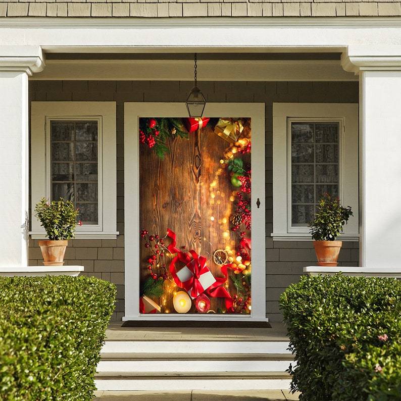 Christmas Scene Door Cover - Christmas Door Cover - Outdoor Christmas Decorations - Front Door Decor - Door Cover - Christmas Door Decor