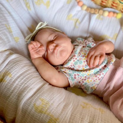 12"&16" Flexible Full Body Silicone Reborn Baby Doll Girl Archie, Each baby doll is uniqueWith a Head Birthmark By Dollreborns