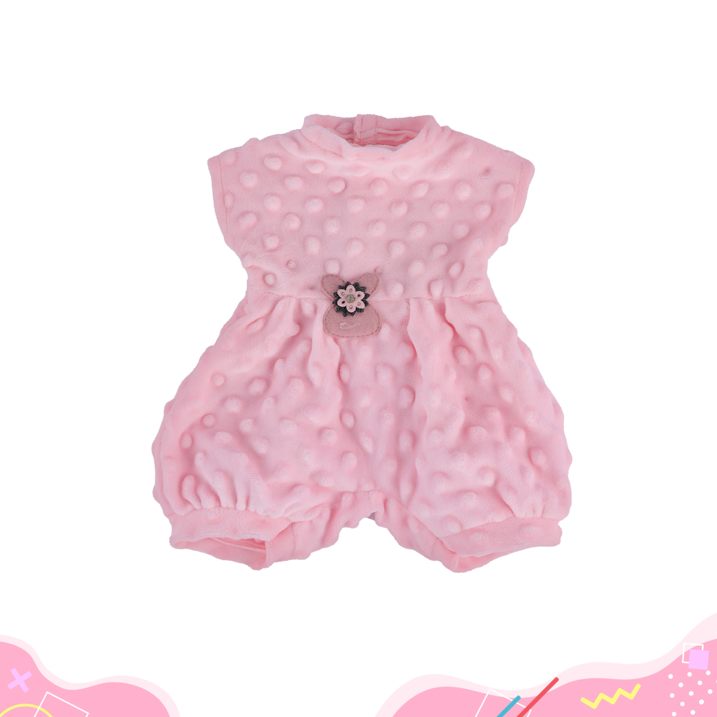 For 16" Full Body Silicone Baby Girl Doll Pink Clothing 3-Pieces Set Accessories