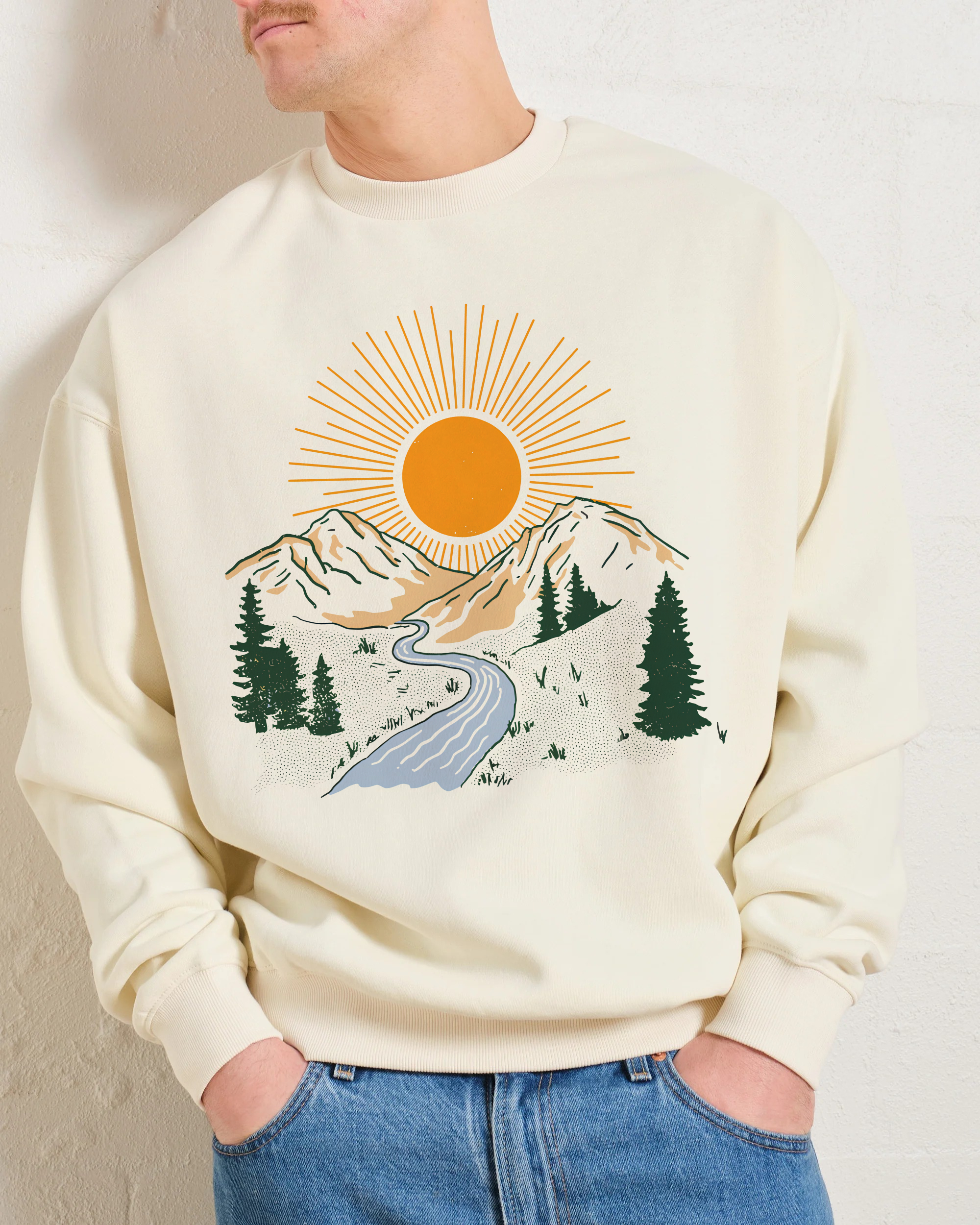 Sweatshirt | Landscape Casual Crewneck Sweatshirt | TIDESENCE