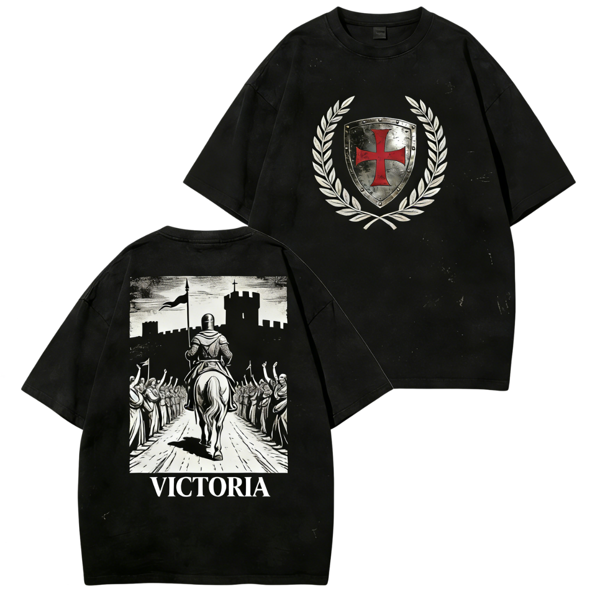 Crusader Knight Unisex Washed T-Shirt