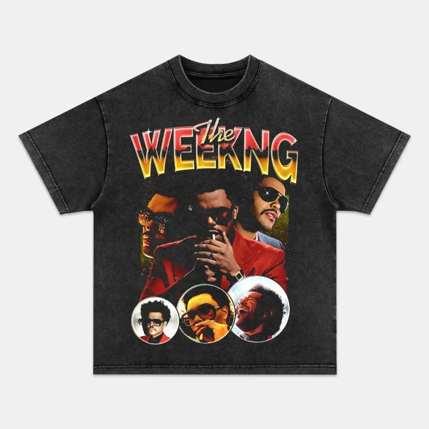 Unisex-Adult Ultra Cotton Washed T-Shirt Graphic THEWEEKND VINTAGE TEE
