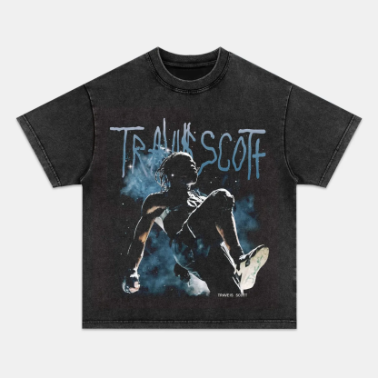 Unisex-Adult Ultra Cotton Washed T-Shirt Graphic  TRAVIS_SCOTT_V2 