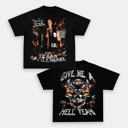 Unisex-Adult Ultra Cotton Washed T-Shirt Graphic  TEXAS RATTLESNAKE TEE - [DS] 