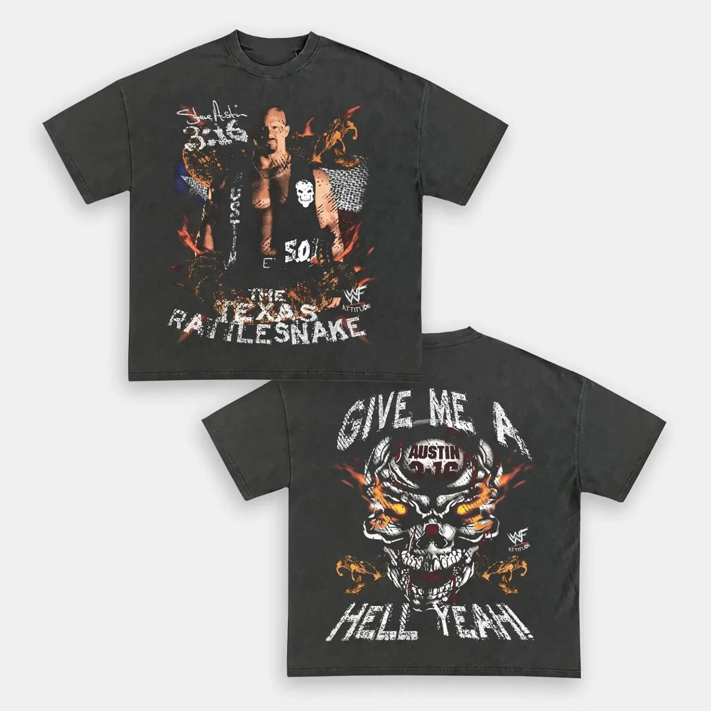 Unisex-Adult Ultra Cotton Washed T-Shirt Graphic  TEXAS RATTLESNAKE TEE - [DS] 