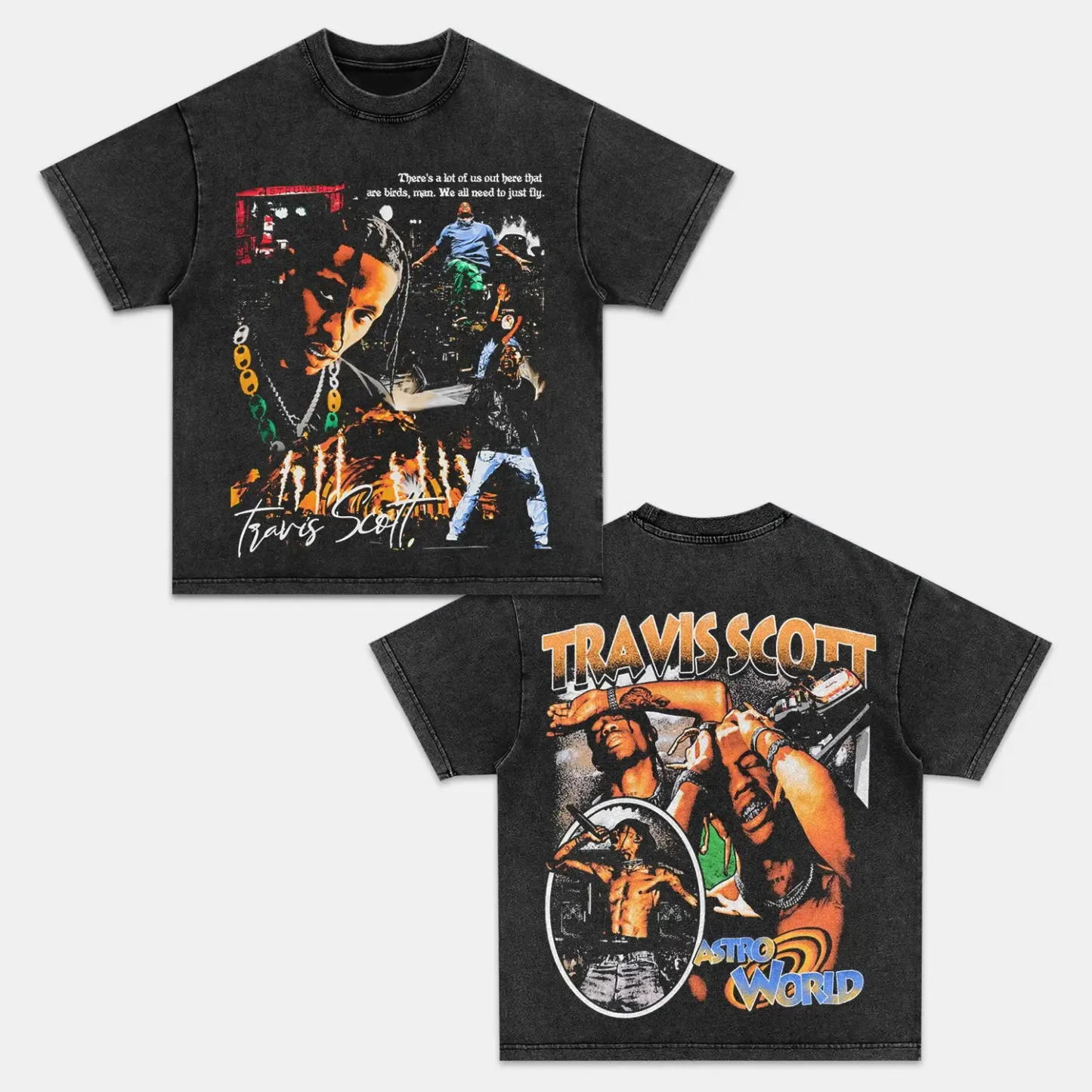 Unisex-Adult Ultra Cotton Washed T-Shirt Graphic TRAVIS SCOTT VINTAGE TEE