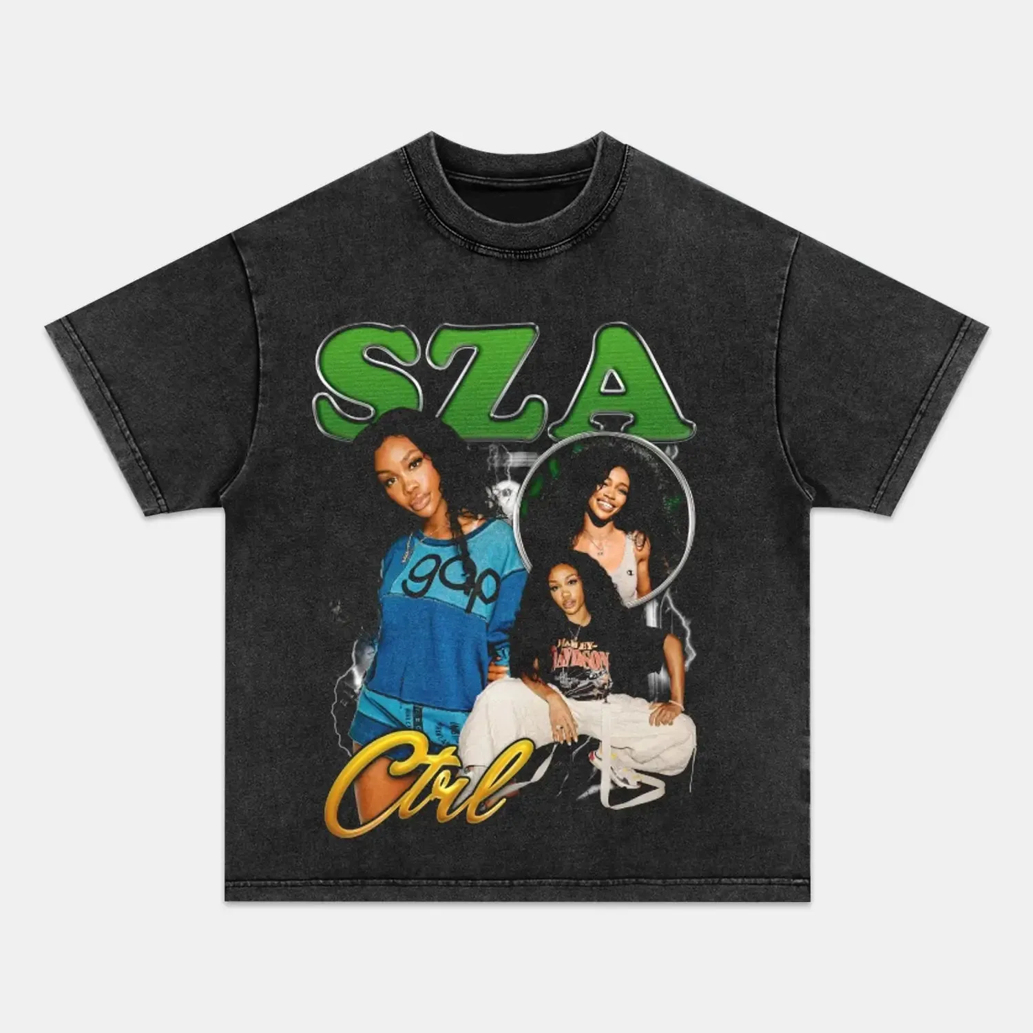 Unisex-Adult Ultra Cotton Washed T-Shirt Graphic  SZA VINTAGE TEE 