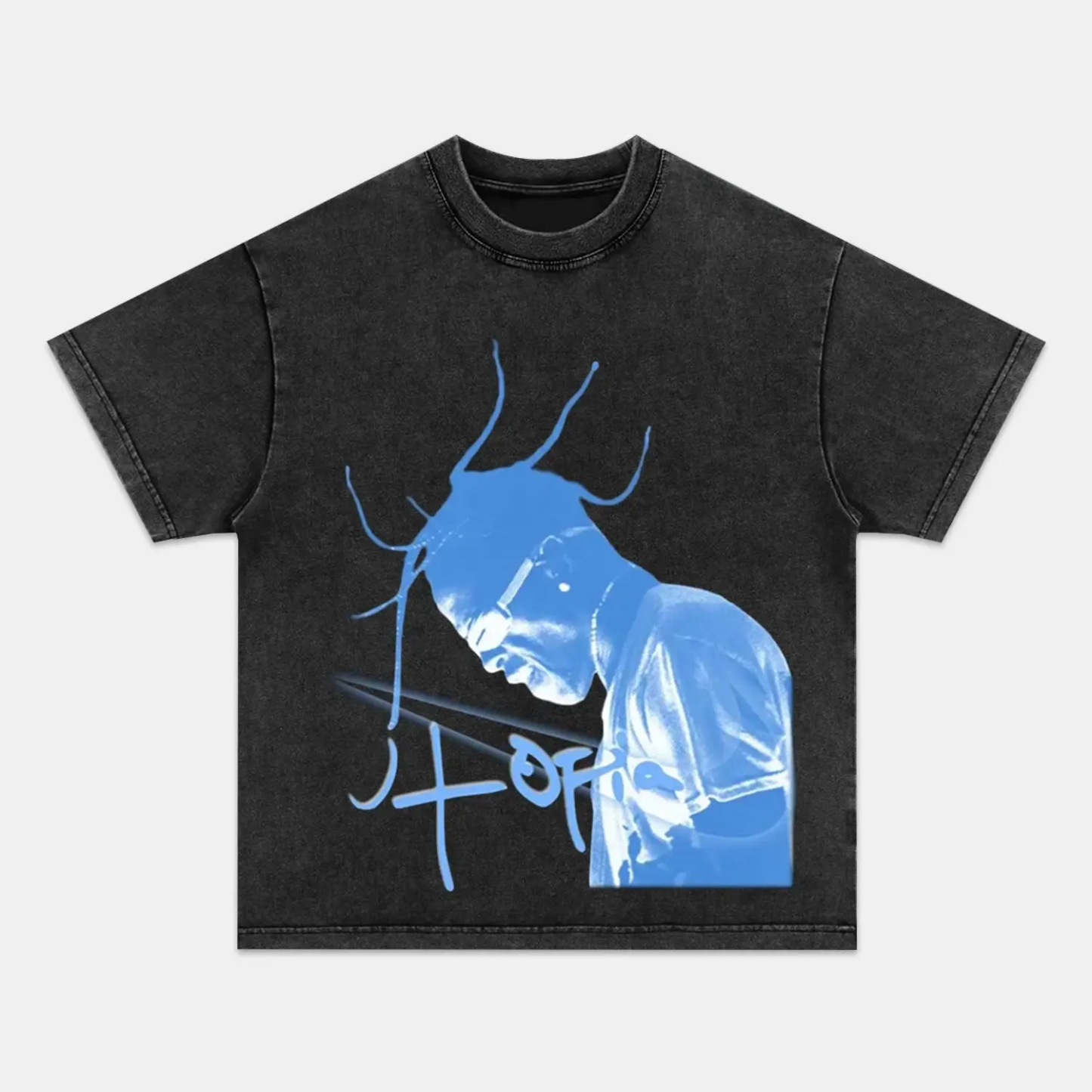 Unisex-Adult Ultra Cotton Washed T-Shirt Graphic TRAVIS SCOTT V6 TEE