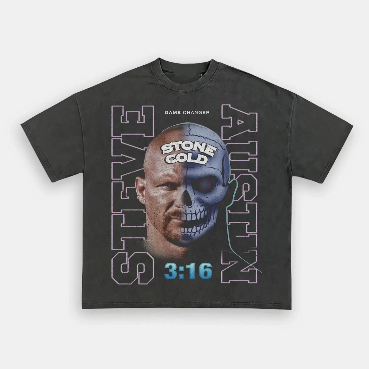 Unisex-Adult Ultra Cotton Washed T-Shirt Graphic  STEVE AUSTIN TEE 