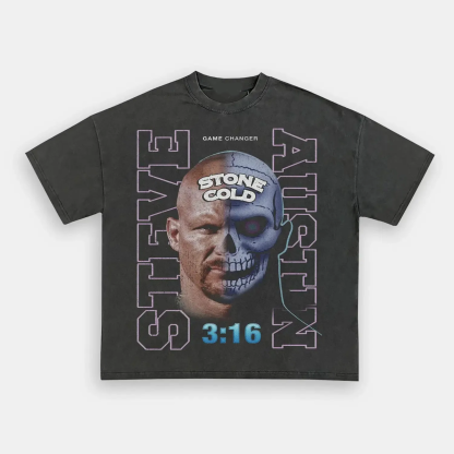 Unisex-Adult Ultra Cotton Washed T-Shirt Graphic  STEVE AUSTIN TEE 