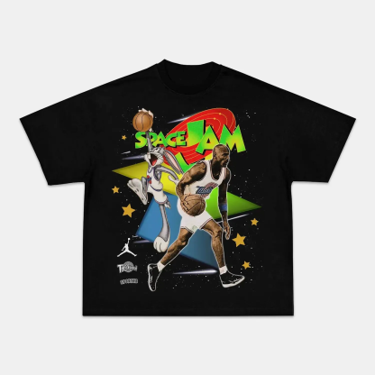 Unisex-Adult Ultra Cotton Washed T-Shirt Graphic  SPACE JAM JORDAN 2 TEE 