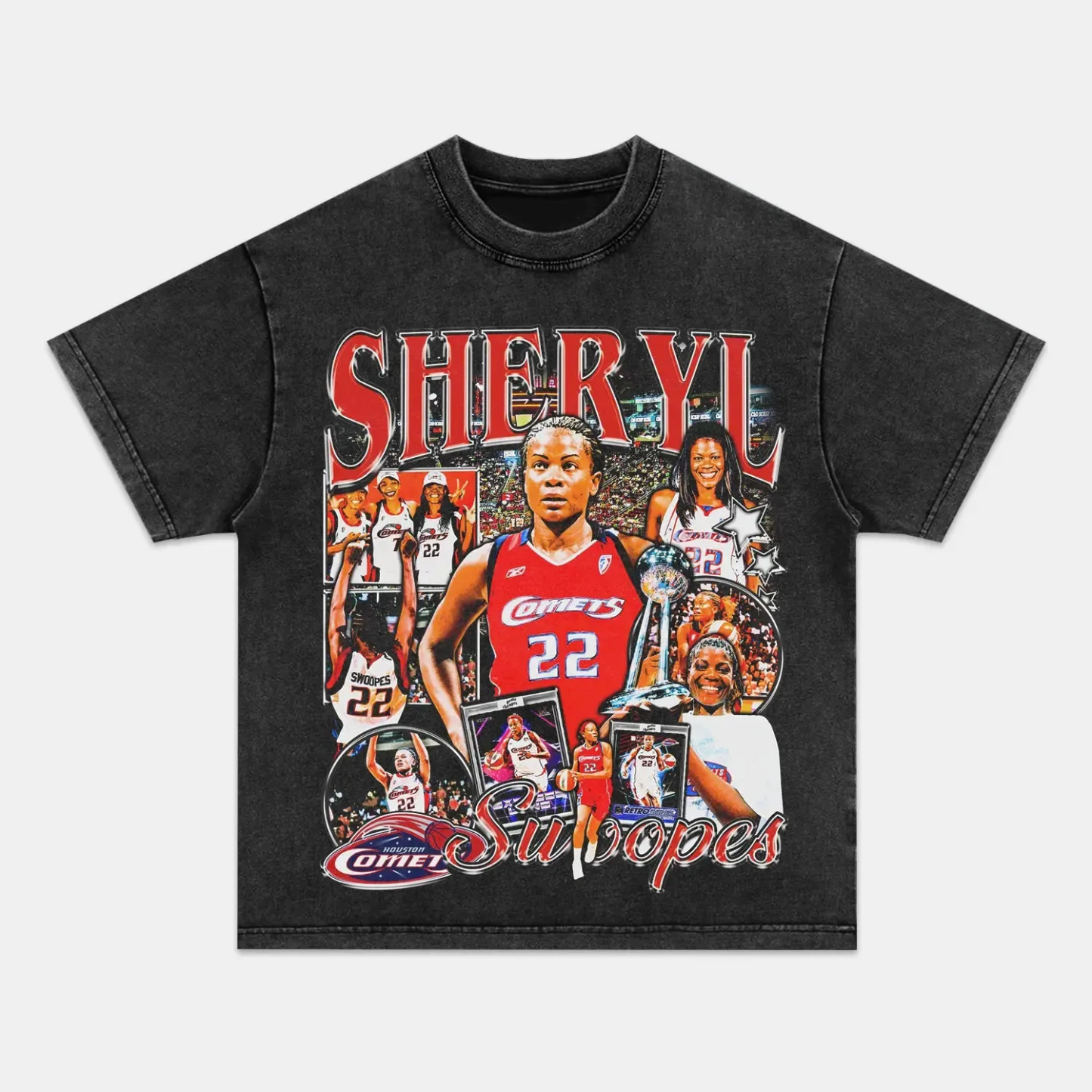 Unisex-Adult Ultra Cotton Washed T-Shirt Graphic SHERYL SWOOPES TEE