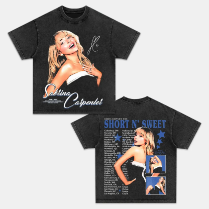Unisex-Adult Ultra Cotton Washed T-Shirt Graphic  Sabrina Carpenter TEE 