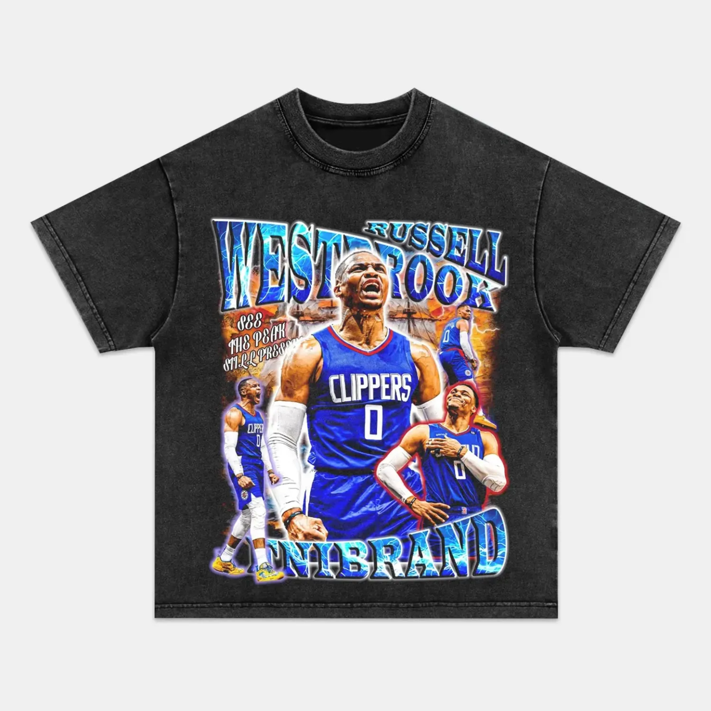 Unisex-Adult Ultra Cotton Washed T-Shirt Graphic  RUSSELL WESTBROOK VINTAGE TEE 