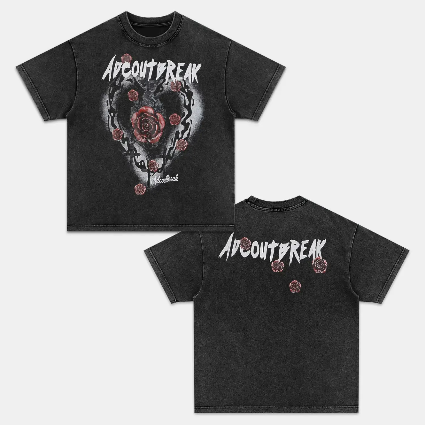 Unisex-Adult Ultra Cotton Washed T-Shirt Graphic ROSS HEART PAINTED TEE
