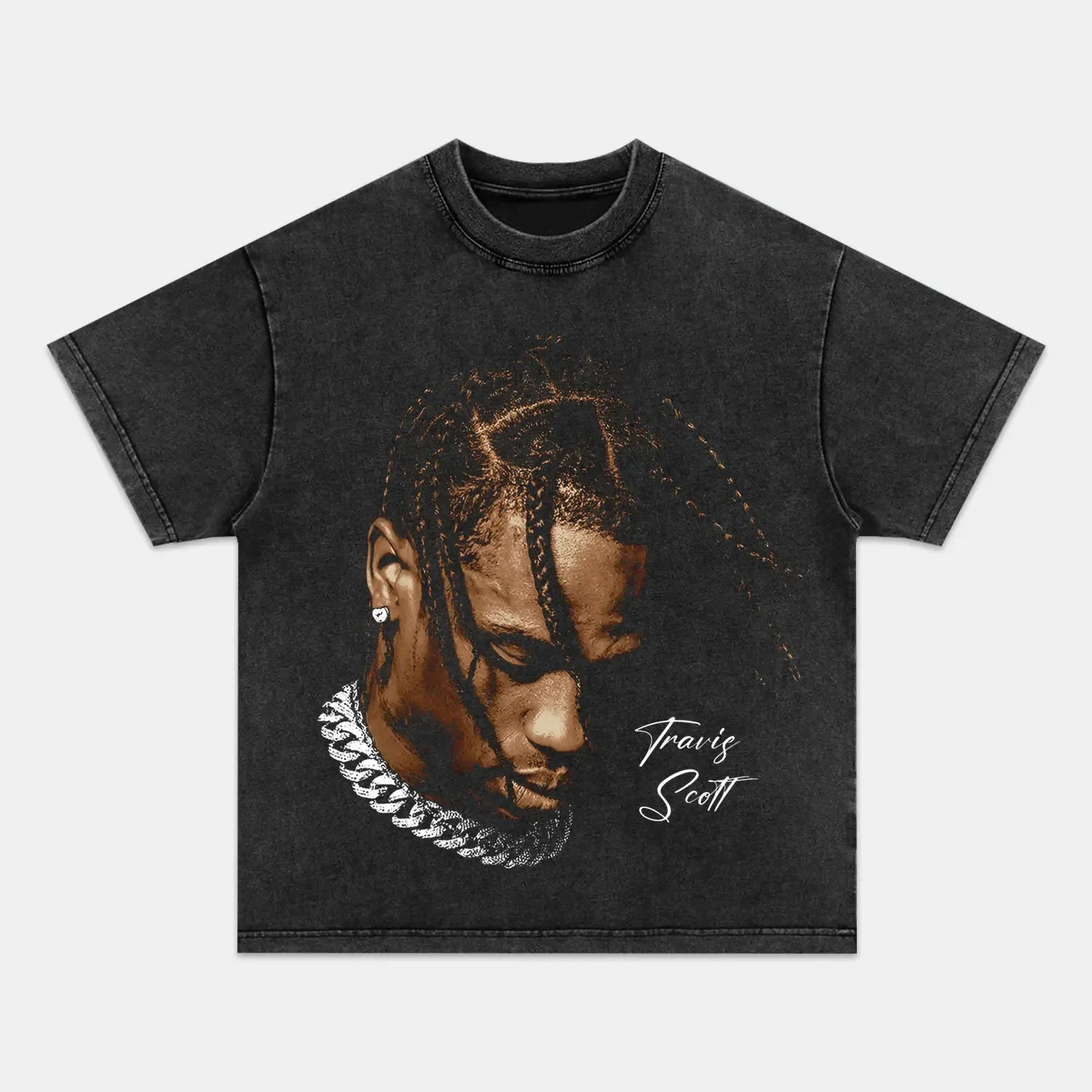Unisex-Adult Ultra Cotton Washed T-Shirt Graphic  TRAVIS SCOTT V2 TEE 