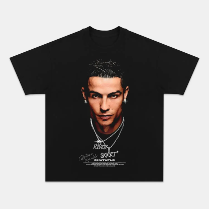 Unisex-Adult Ultra Cotton Washed T-Shirt Graphic  RONALDO TEE 