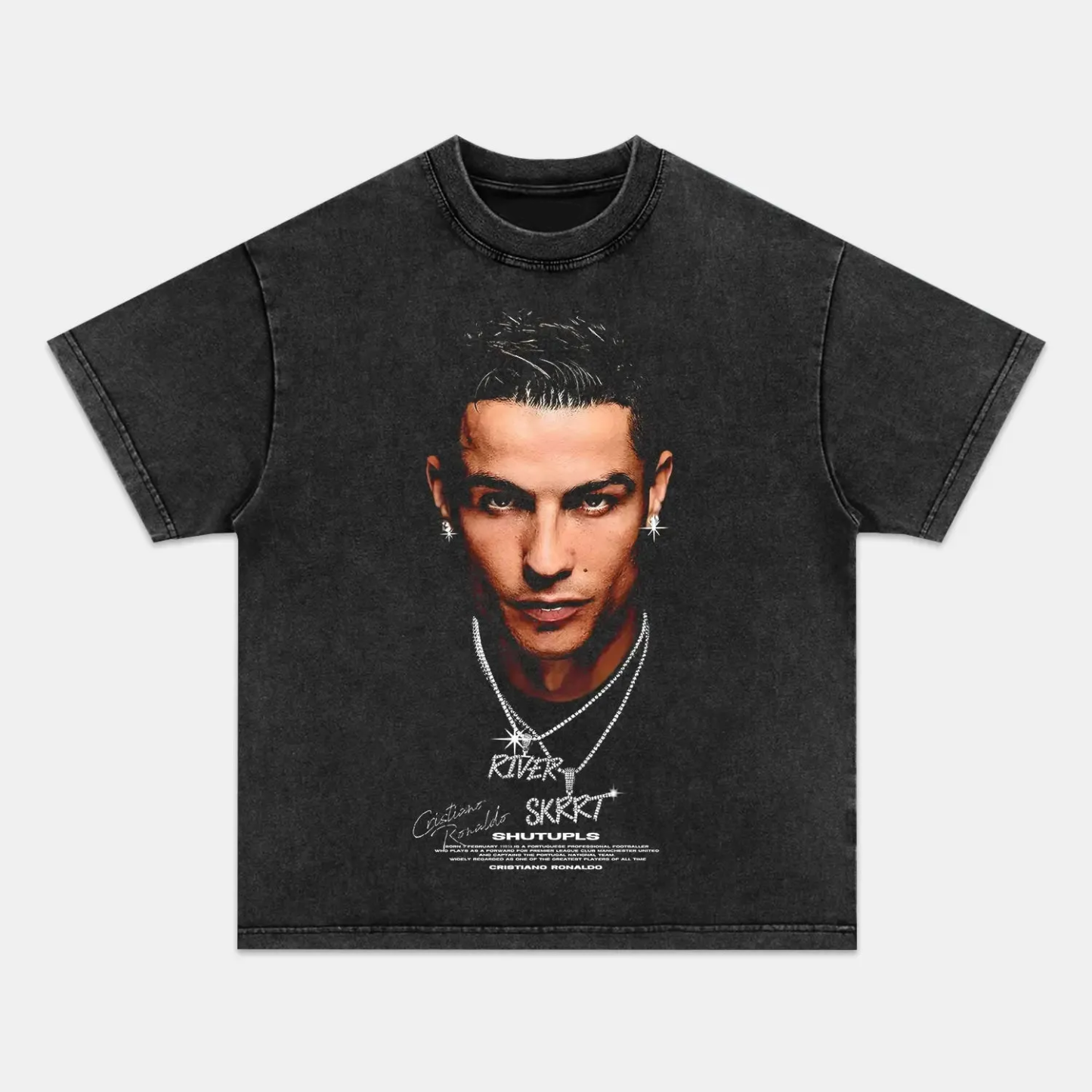 Unisex-Adult Ultra Cotton Washed T-Shirt Graphic RONALDO TEE