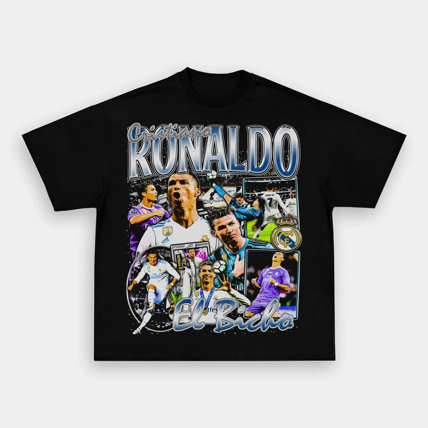 Unisex-Adult Ultra Cotton Washed T-Shirt Graphic  RONALDO REAL MADRID TEE 