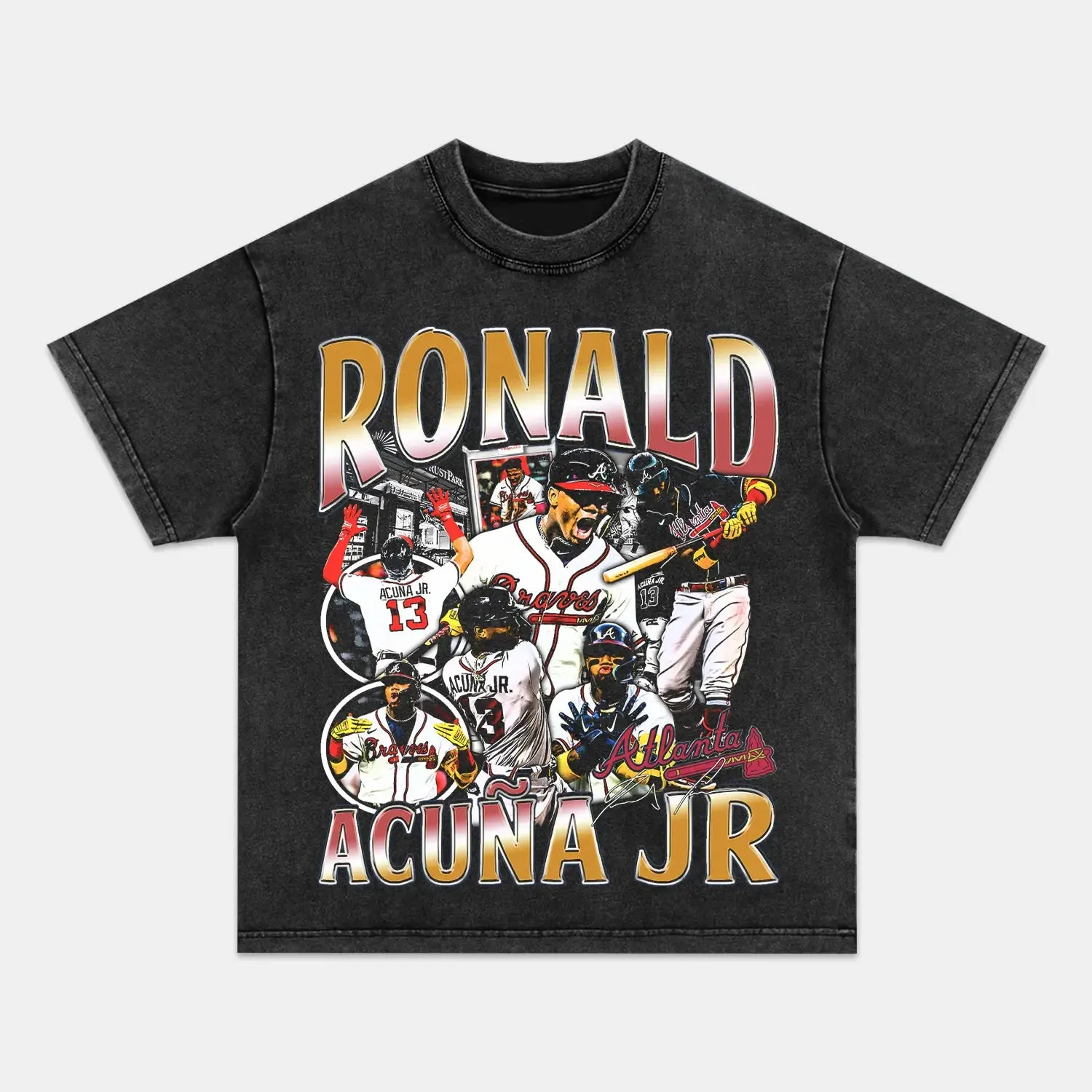 Unisex-Adult Ultra Cotton Washed T-Shirt Graphic  RONALD ACUNA JR TEE 