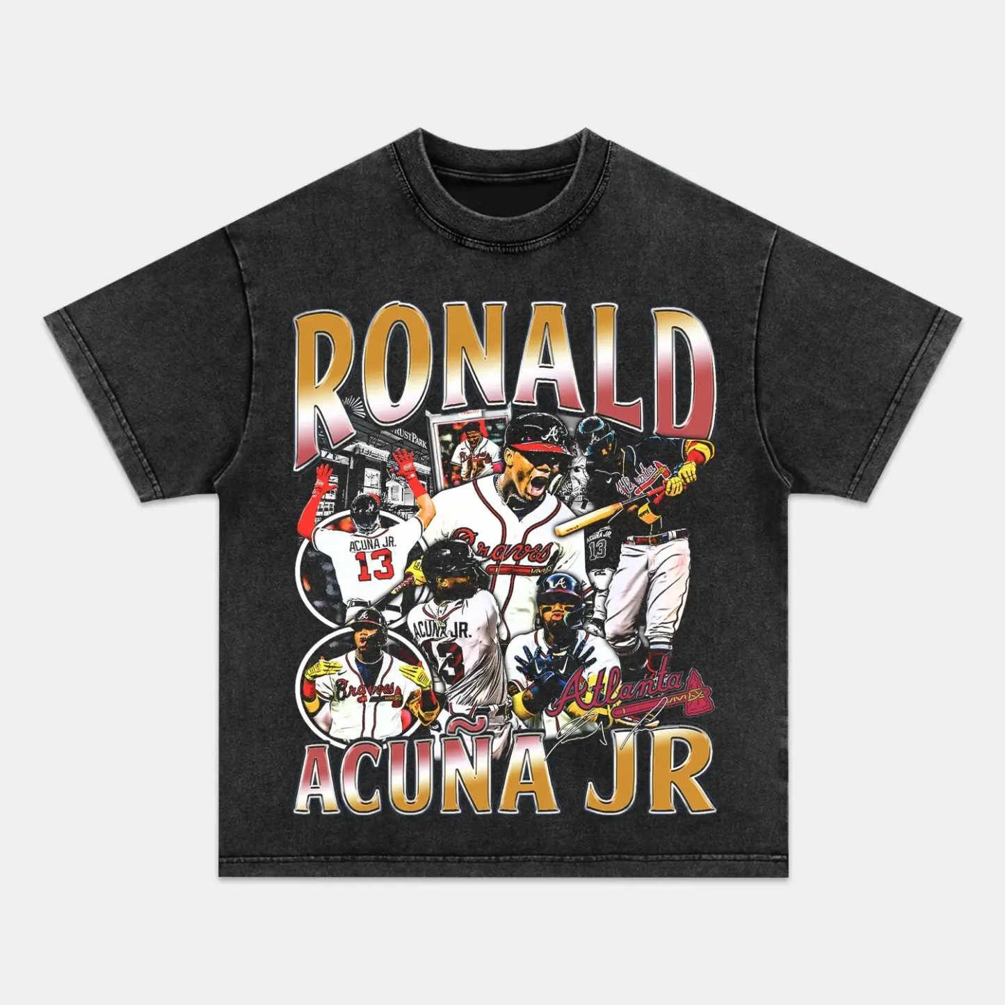 Unisex-Adult Ultra Cotton Washed T-Shirt Graphic  RONALD ACUNA JR TEE 