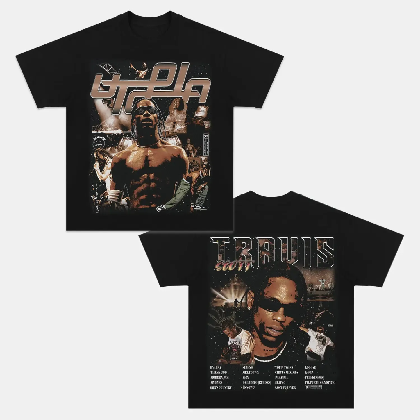 Unisex-Adult Ultra Cotton Washed T-Shirt Graphic  TRAVIS SCOTT UTOPIA TEE 