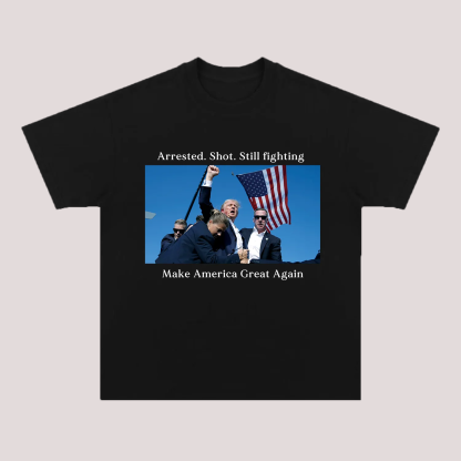 Unisex-Adult Ultra Cotton Washed T-Shirt Graphic  TRUMP SHOOTING TEE 
