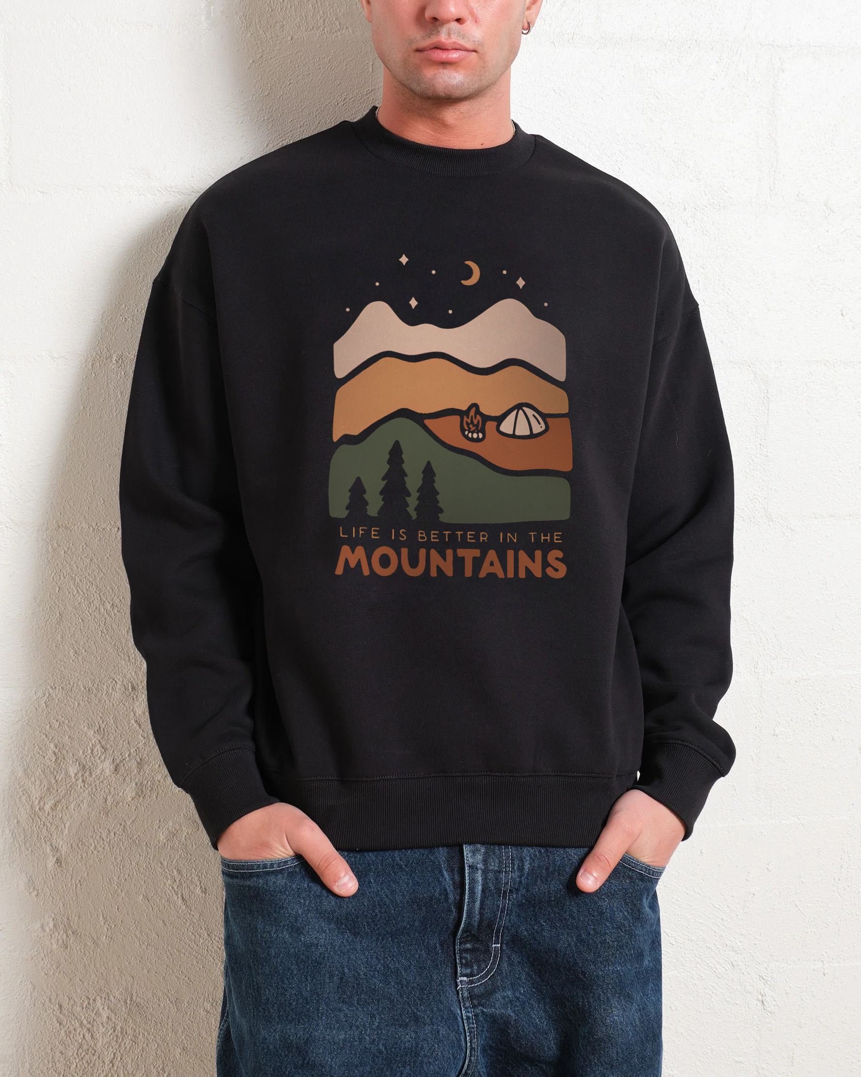 Sweatshirt | Landscape Mountains Casual Crewneck Sweatshirt | TIDESENCE