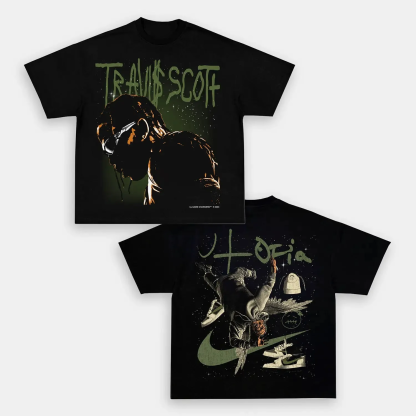 Unisex-Adult Ultra Cotton Washed T-Shirt Graphic  TRAVIS SCOTT UTOPIA 2 TEE 