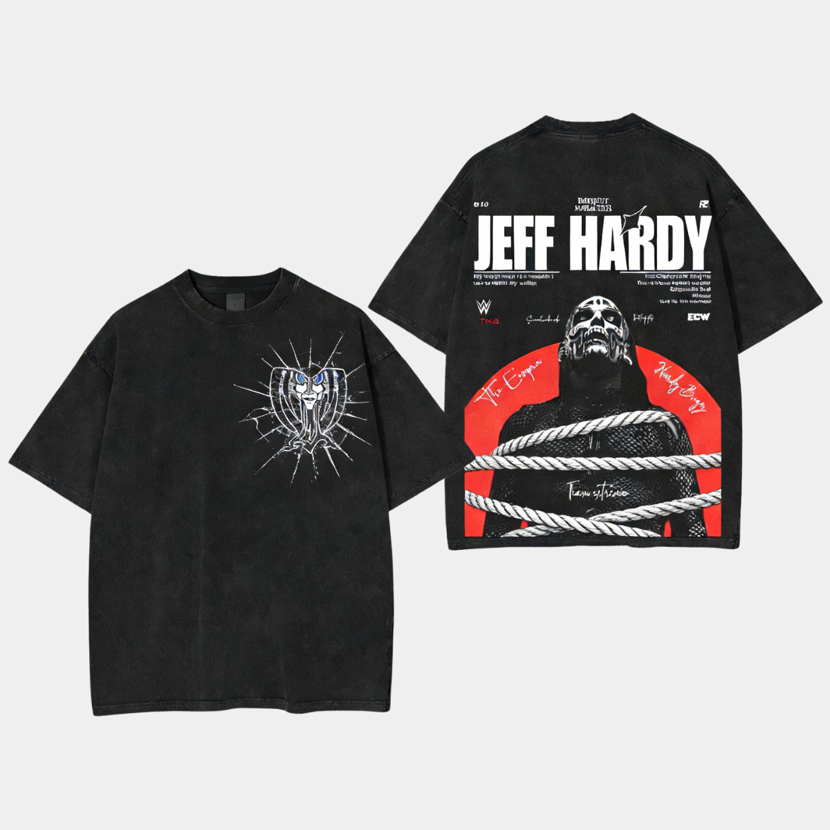 Jeff Hardy Enigma Vintage Wrestling Unisex Washed T-Shirt