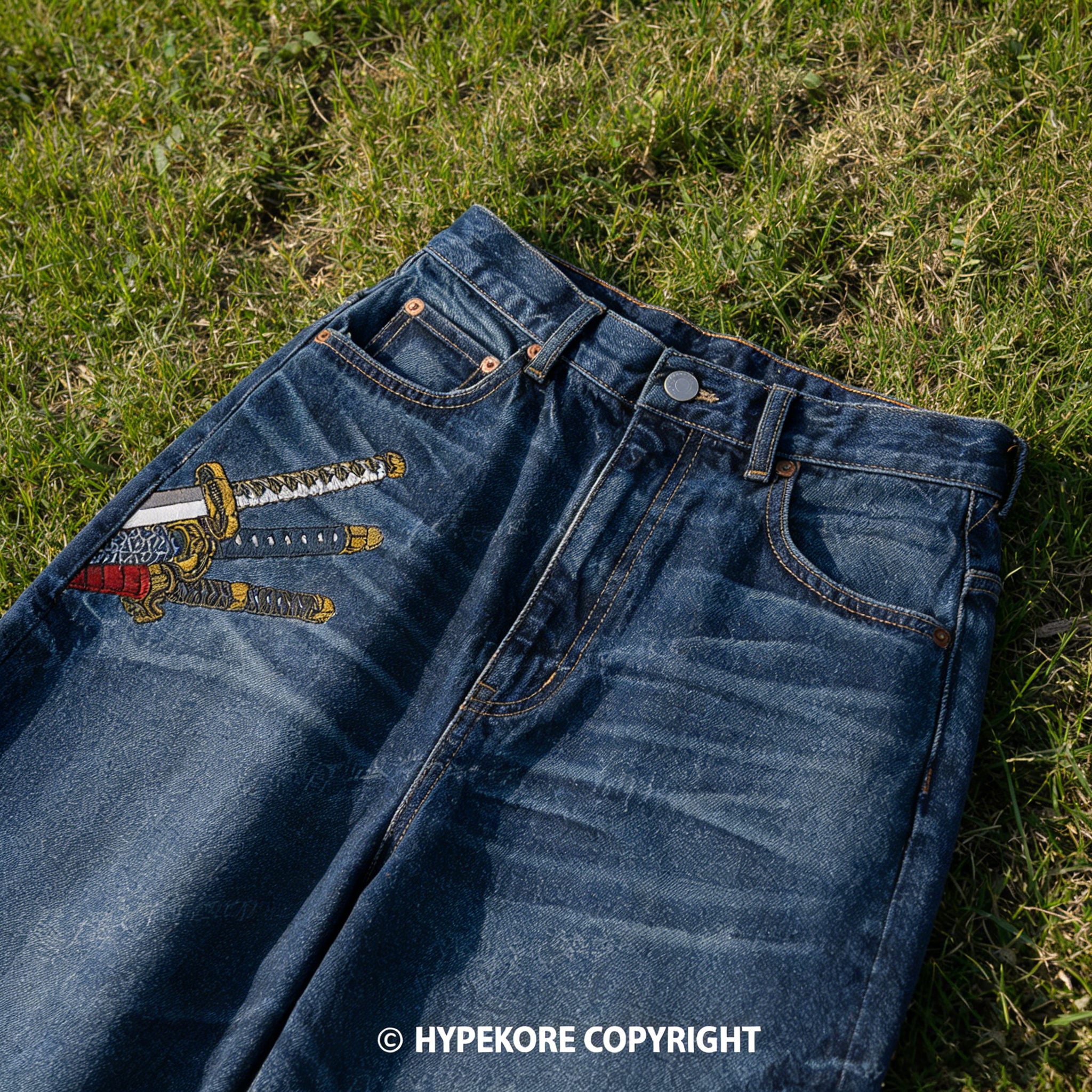 One Piece washed jeans