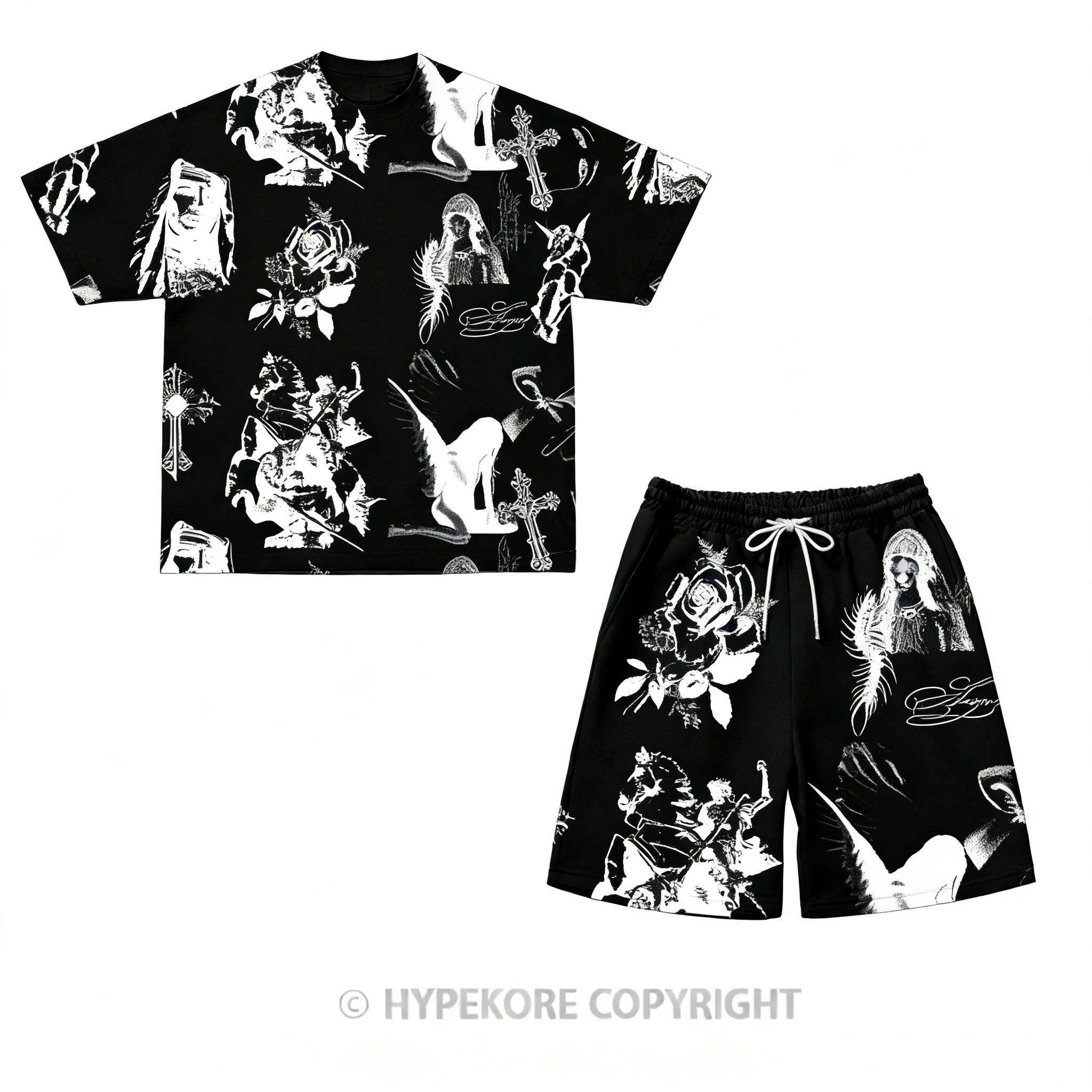 Baldwin IV Retro Print Short-Sleeve Set