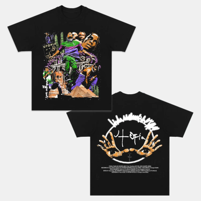 Unisex-Adult Ultra Cotton Washed T-Shirt Graphic  TRAVIS SCOTT TEE 