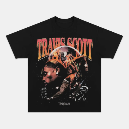 Unisex-Adult Ultra Cotton Washed T-Shirt Graphic  TRAVIS SCOTT TEE 