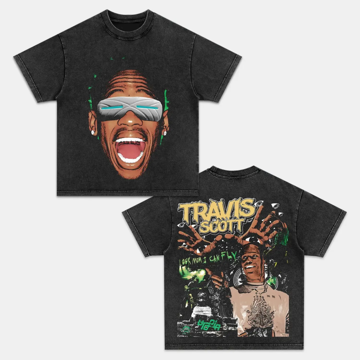 Unisex-Adult Ultra Cotton Washed T-Shirt Graphic TRAVIS SCOTT