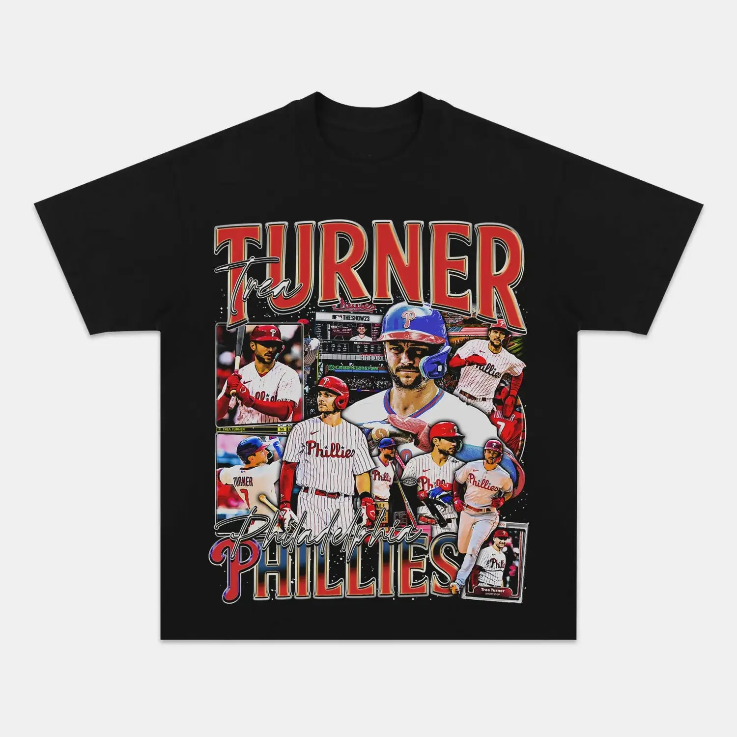 Unisex-Adult Ultra Cotton Washed T-Shirt Graphic  TREA TURNER - PHILLIES TEE 