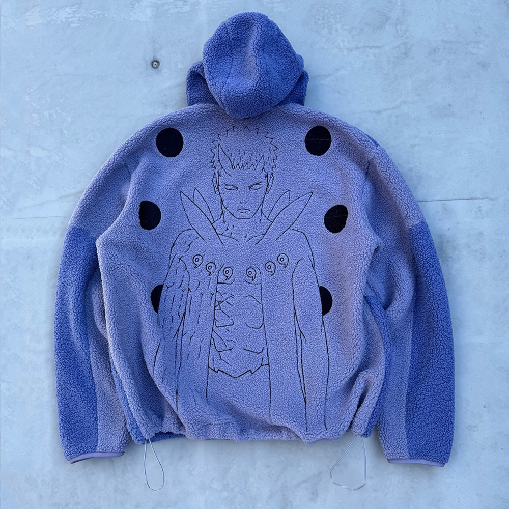 Naruto Uchiha Obito Six Paths Zipper Fleece Jacket