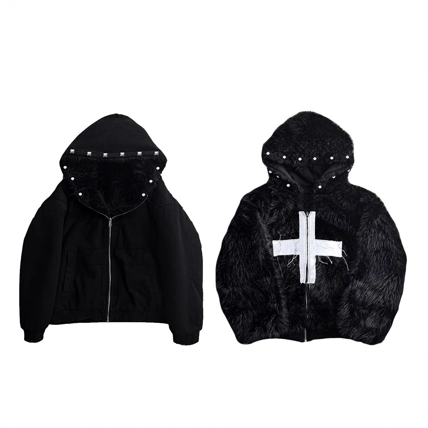 Unisex Jesus Cross Sheepskin Jacket
