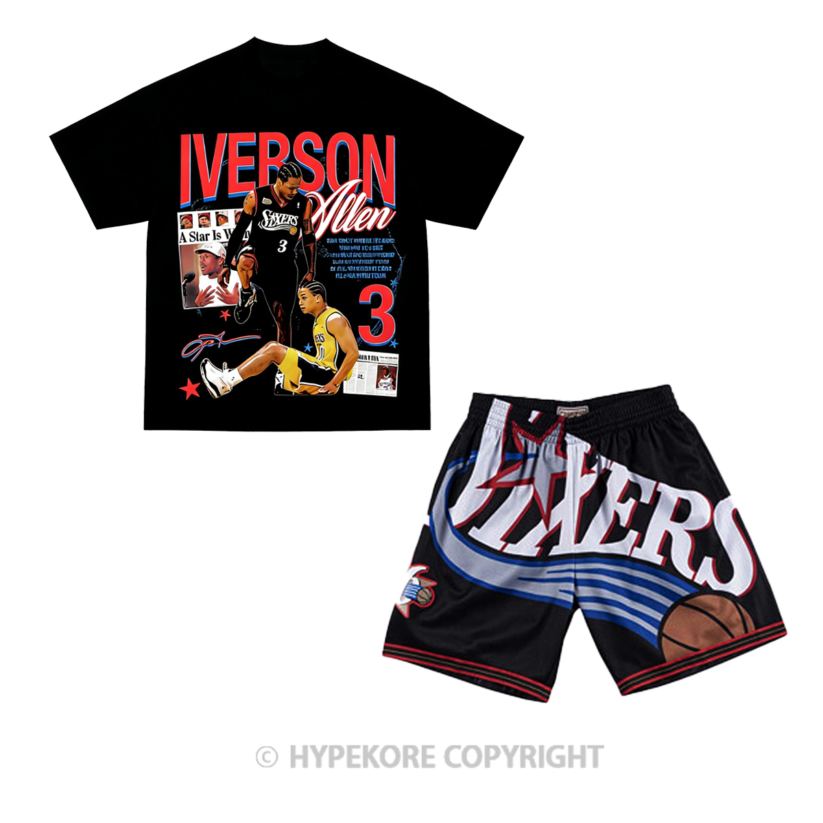 Iverson's "step" short-sleeved printed casual suit